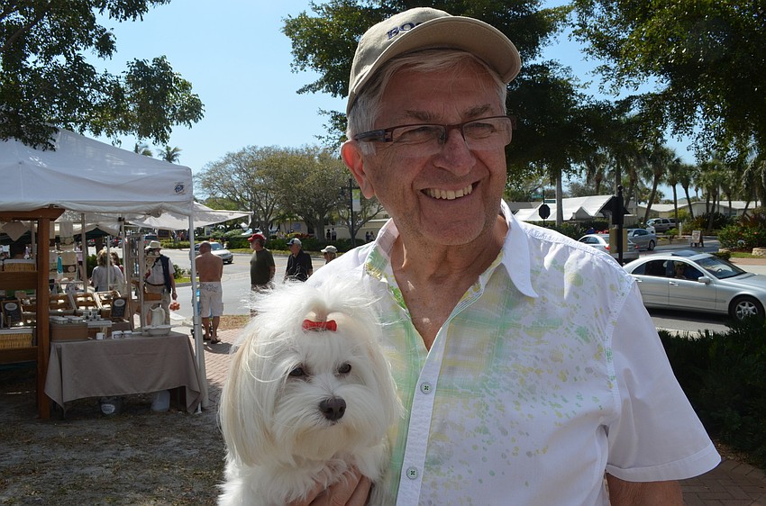 Fred Cooke and his three- year â€“ old Maltese Cody