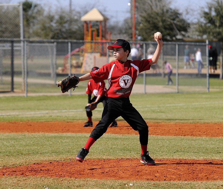 Eight-year-old Jack Mackinnon got the call on the mound for Valentinoâ€™s.