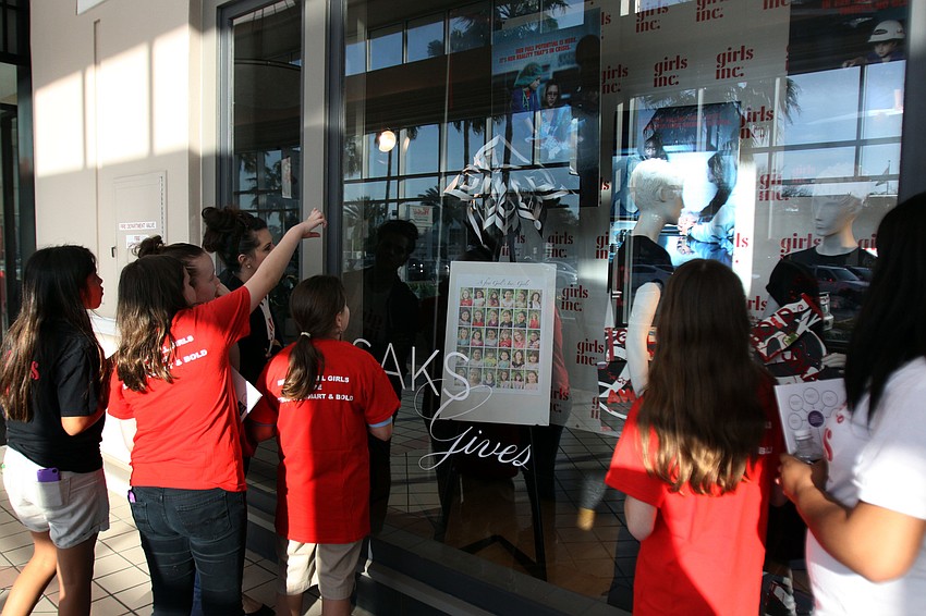 The girls had a chance to check out the Girls Inc window display inside the Westfield Southgate Mall.