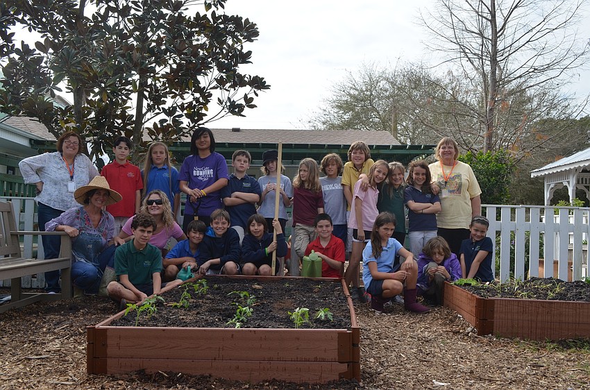 Upper elementary school students at NewGate planted a salsa garden