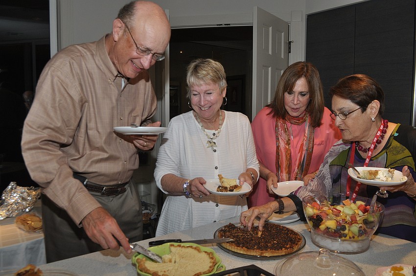 David Eskin, Julie Silver, Barbara Hamburg and Dale Sprintz sample the desserts.