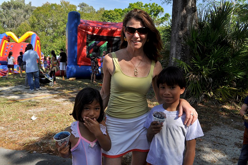 Michele Fuller with her children, Anandi and Raj.