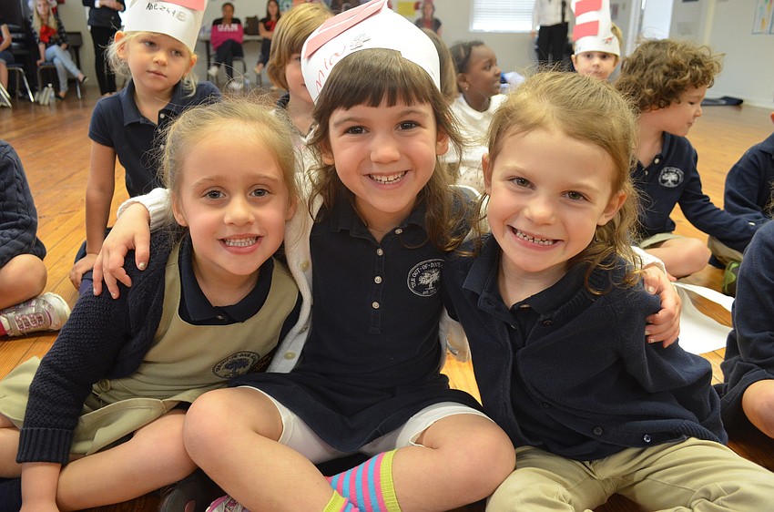 Preschoolers Emma Szoba, Mia Amdur and Kate Layton