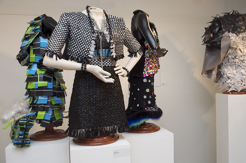 Ray Peperâ€™s â€œPasta Dressâ€ from Iconcept 2011 is on display at Art Center Sarasota as part of Iconcept Retrospective in Gallery 2