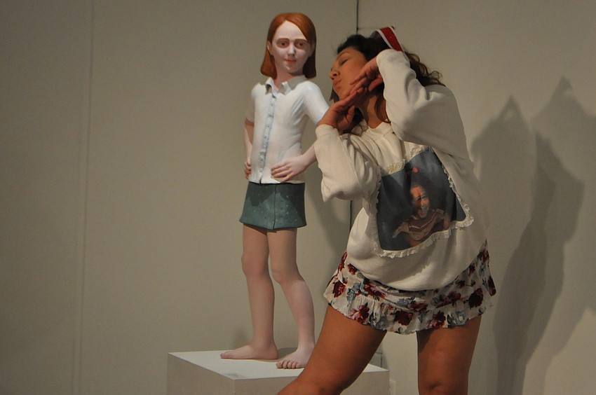 Anna Maria Diamant of FuziÃ³n Dance Artists performs at Art Center Sarasota as part of â€œChildâ€™s Playâ€ in Gallery 1.