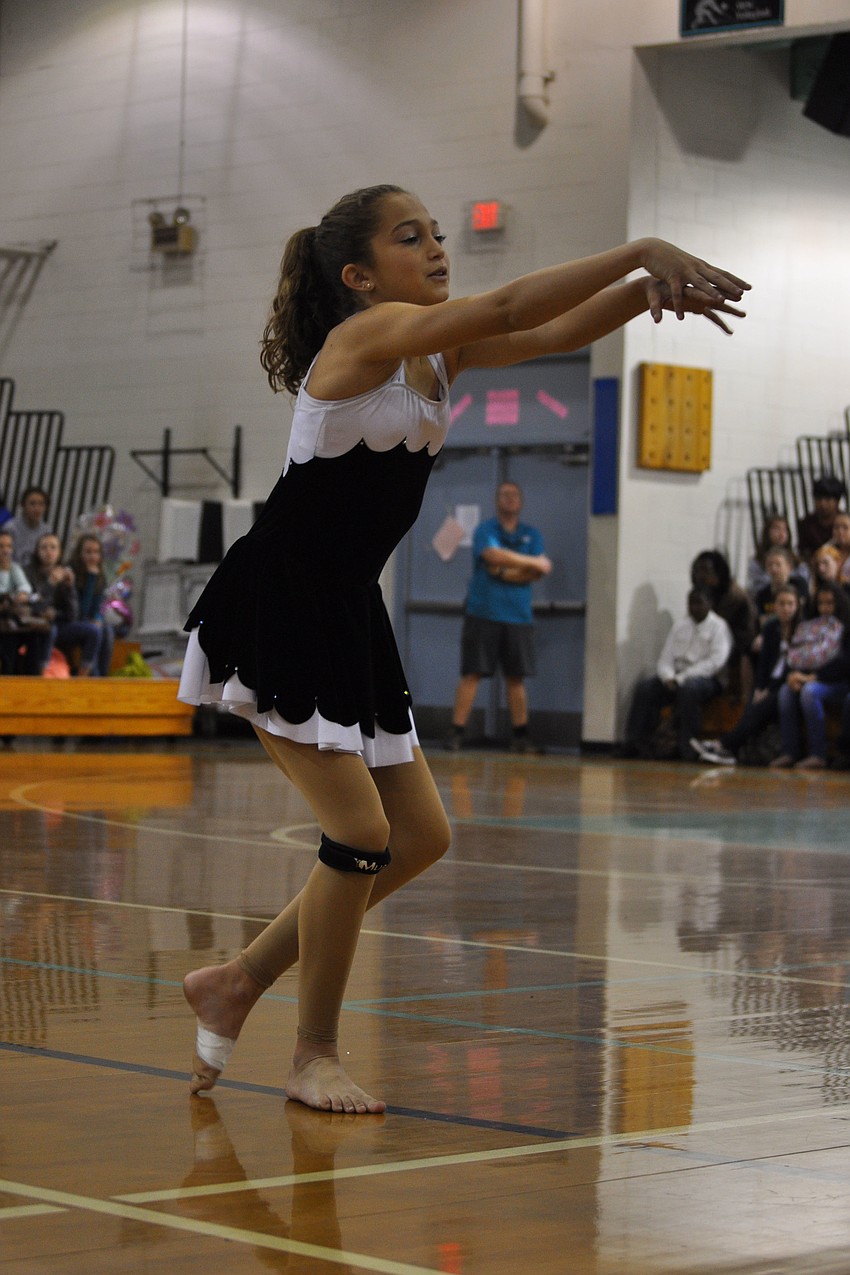 Alyssa Gagnon's dance included plenty of gymnastics.