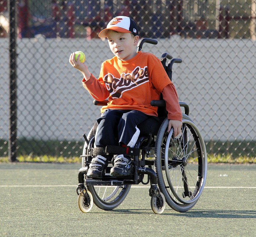 Six-year-old Chance French had a blast playing in the outfield.