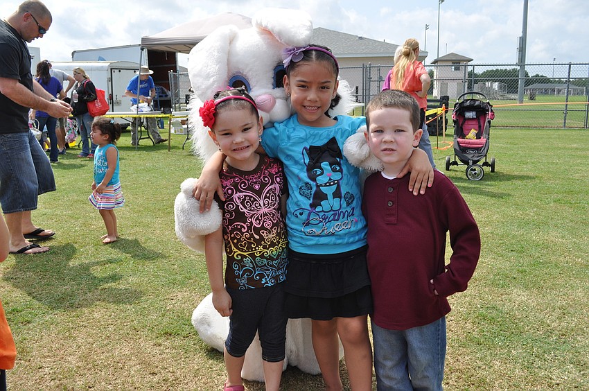 Jasmine Velez, Alexia Rodriguez and Jose Velez overshadowed the Easter Bunny.