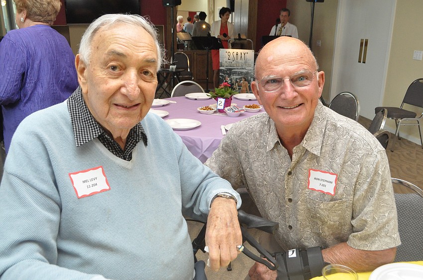 Mel Levy and Ron Stephani, social chairmen, past and present