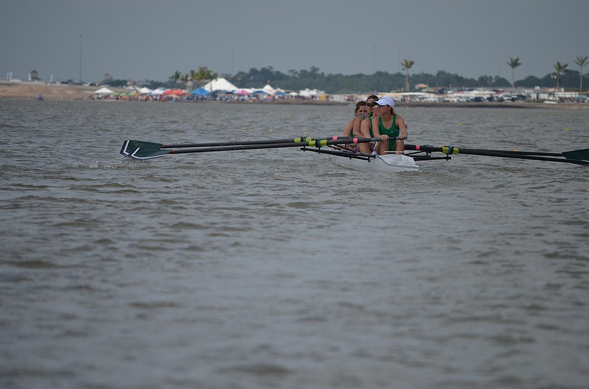 The Sarasota Scullers Girls Varsity 4 took second place.