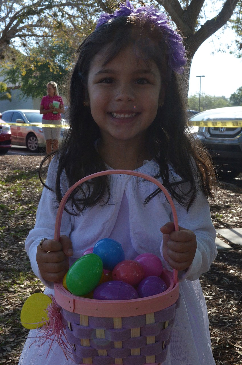 Polina Martinez found many eggs during the hunt.