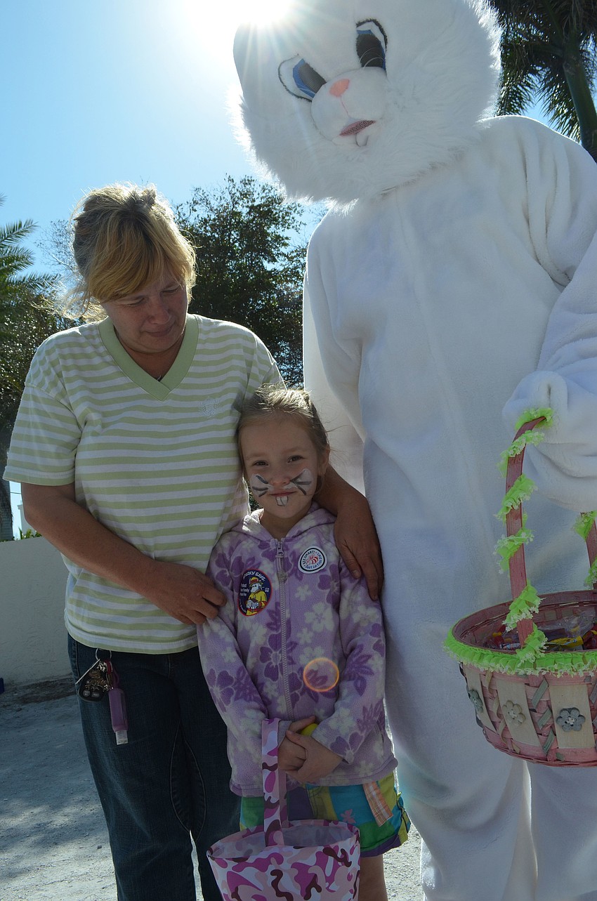 Anne Johnston brought her granddaughter Shyane Hadley to the Easter egg hunt. They visited with the Easter bunny.