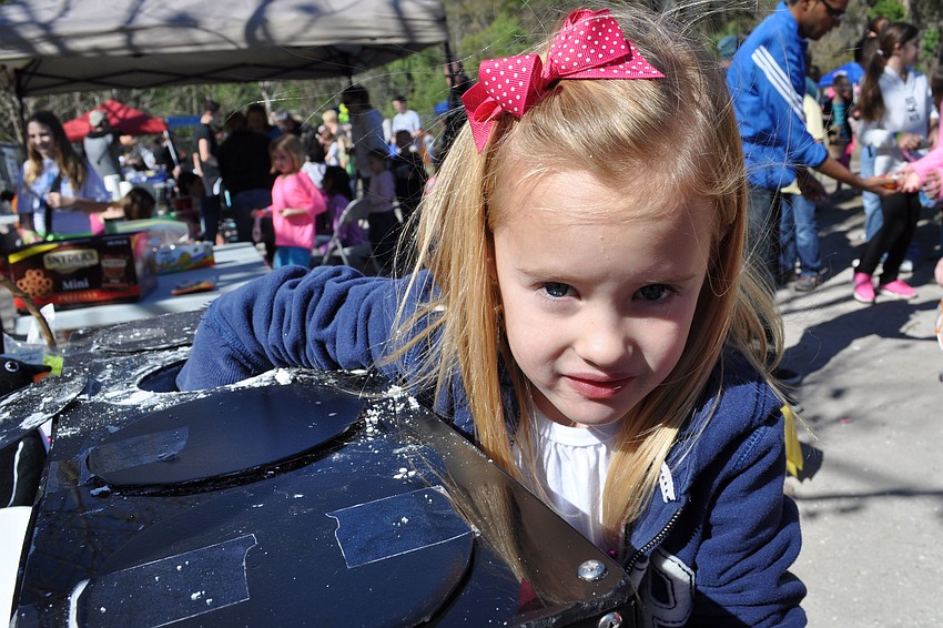 Callie Sudsberry, 6, showed no fear at the sensory booth.