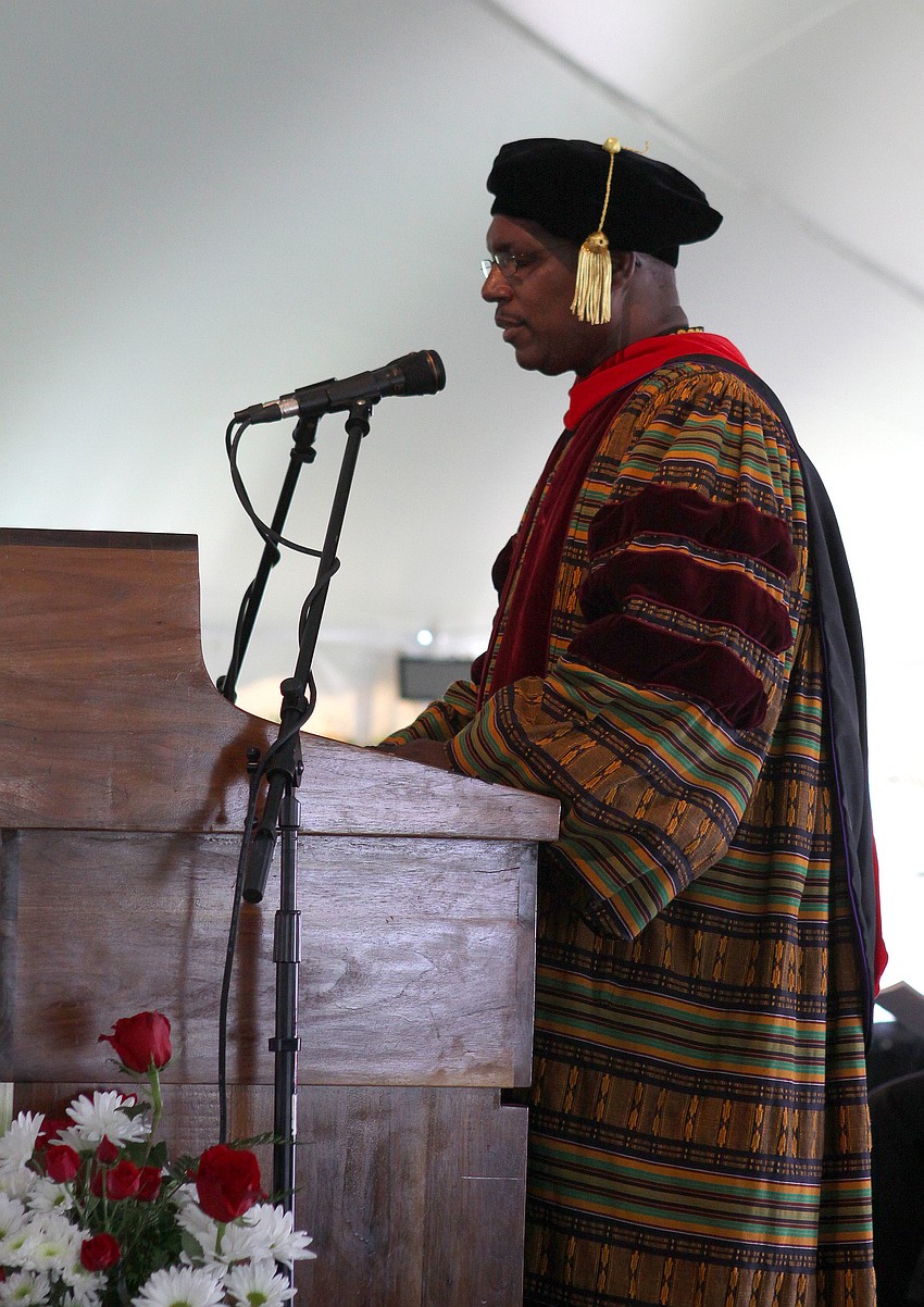 John Walker, college chaplain, gave the invocation.