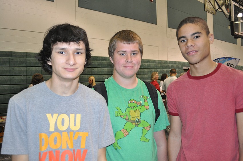 Emilio Arredondo, who wants to be a mechanic, with Jacob Reed and John Abreu