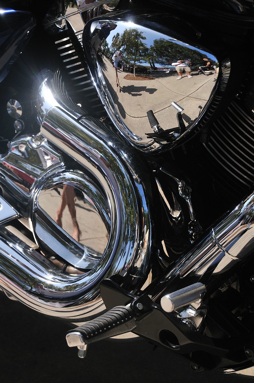 reflections on a motorcycle