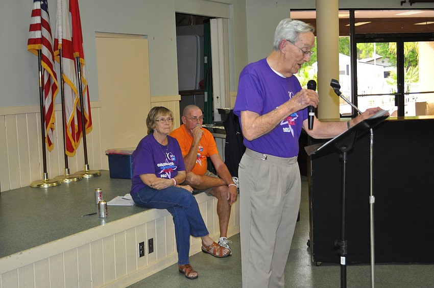 Jim Halley, an 81-year-old melanoma survivor, gave a testimonial. A former Horseshoe Cove resident, Halley drove from Dayton, Ohio, to honor his wife, Kay, who died of breast cancer in 2009.