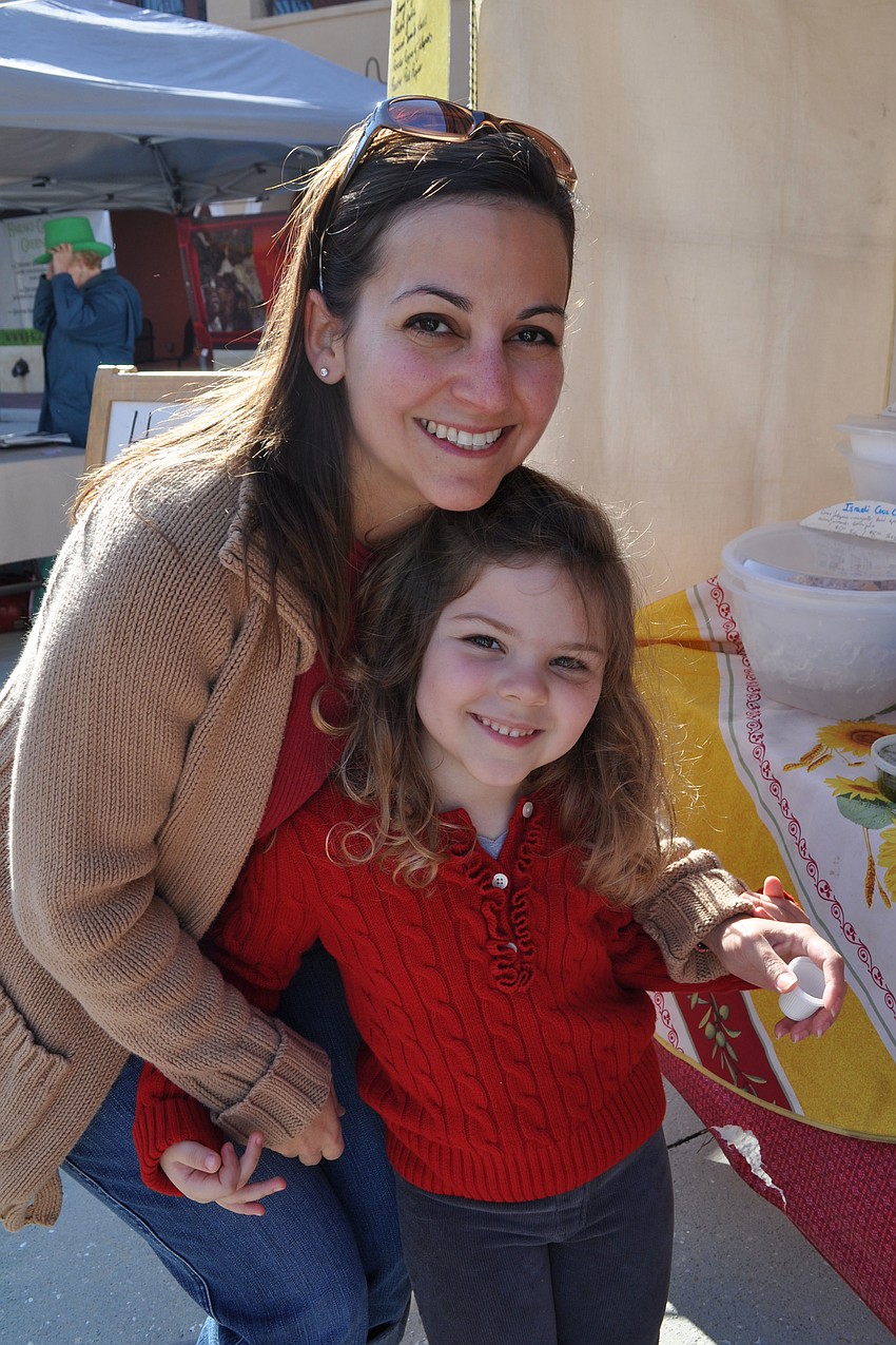 Rebecca and Melanie Murphy checked out an assortment of fresh olives.