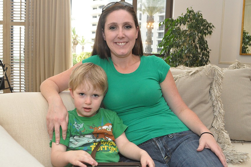 Cori Yax, with her son, Brayden, 3
