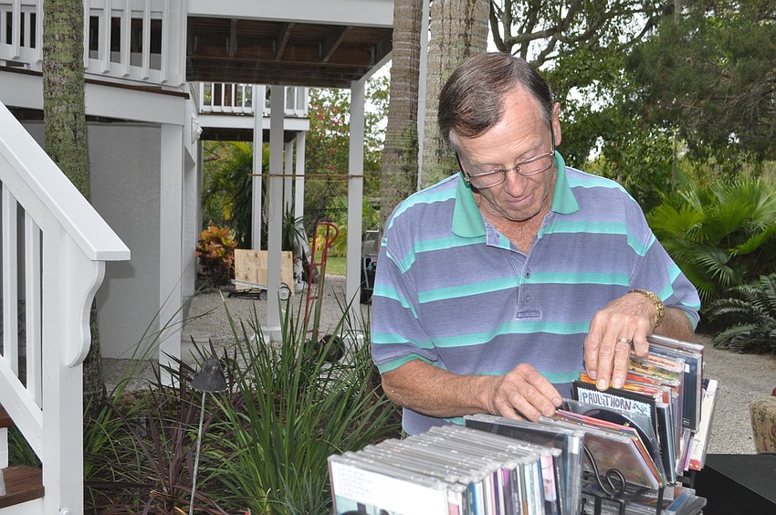 Larry Lillie browses cds.