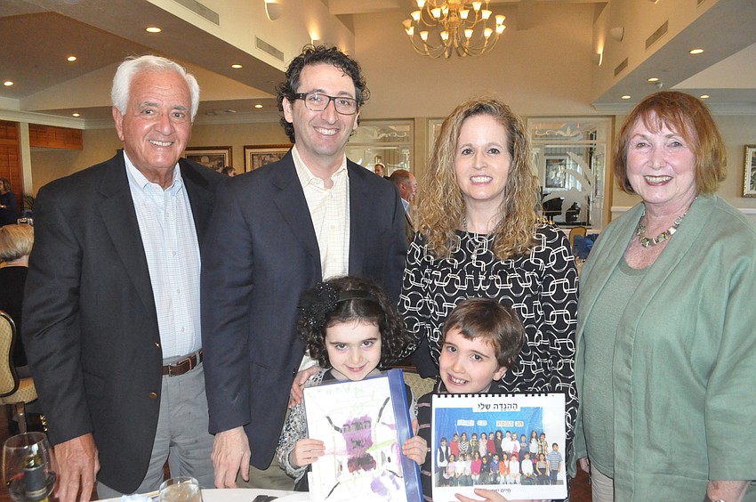 front, Zahava and Ezra Kahn, back, Charles and Max Kahn with Deborah Weinswig and Sue Kahn