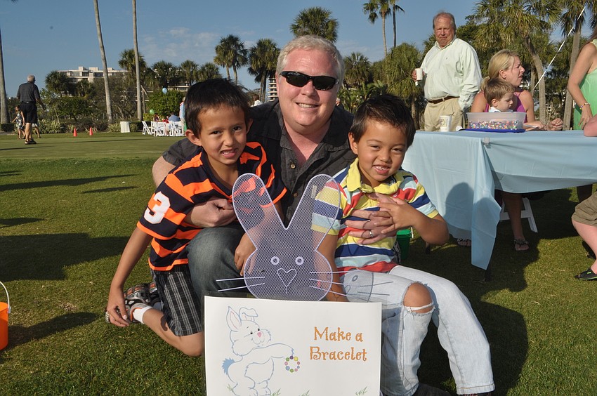 Jeff MacDonald with Sherwood, 6, and Shipton, 6