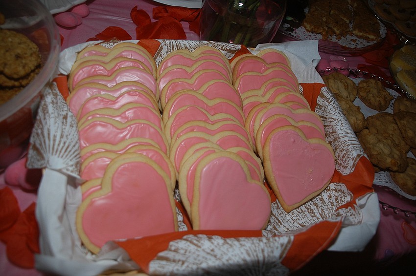 Homemade frosted sugar cookies were among the treats at the party.