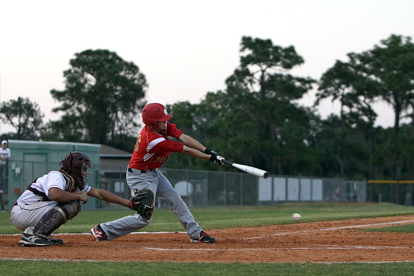 Cardinal Mooneyâ€™s Matt Quinlan, No. 16, hits the ball.
