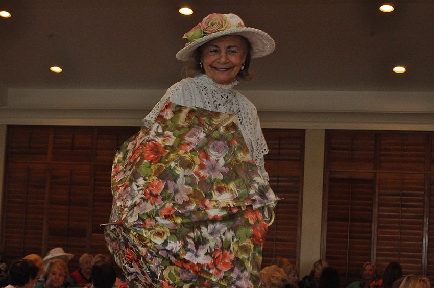 Vivian Leahy models a handmade vintage dress.