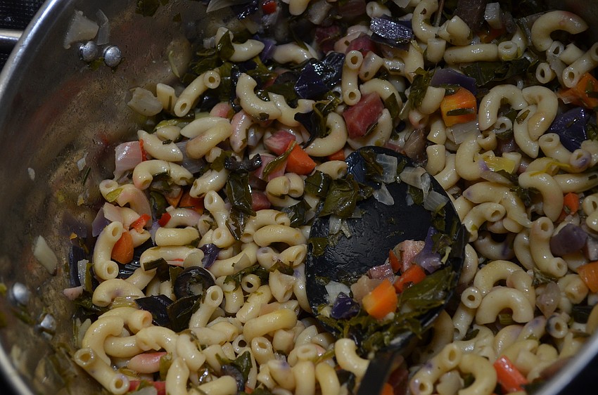 Community members brought home made meals to the Harvest Ball potluck dinner.