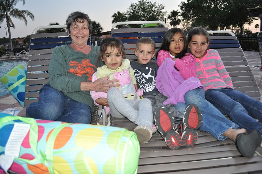 Vicki Whitford and her grandchildren Laken Narine, Kaden Clarkin, Kennedy Narine and Makenna Clarkin