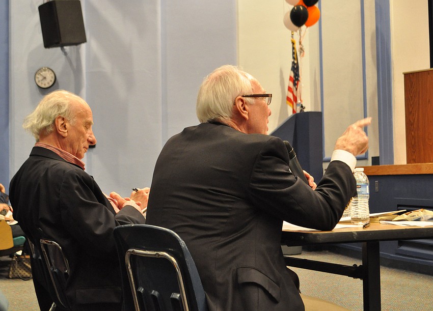 Dick Hyman and George McLain offer feedback to performers.