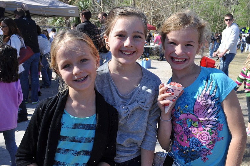 Marissa Veith, Ava George and Katelyn Whisenhunt are in the same third-grade class.