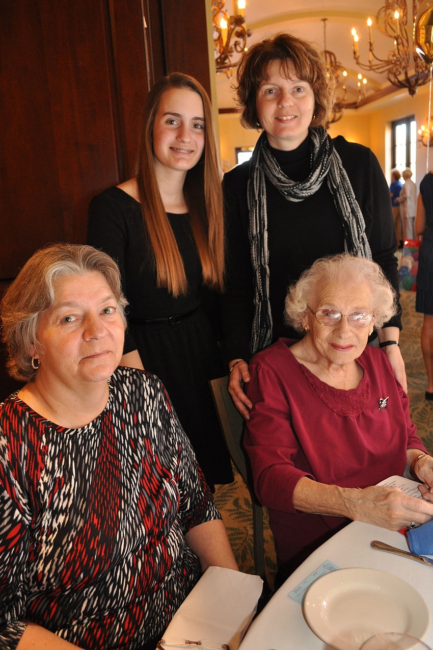 Freida Redmond, front right, came out with her daughters, Barbara Redmond, left,  and Sharon O'Neil, behind, and granddaughter Sarah O'Neil.