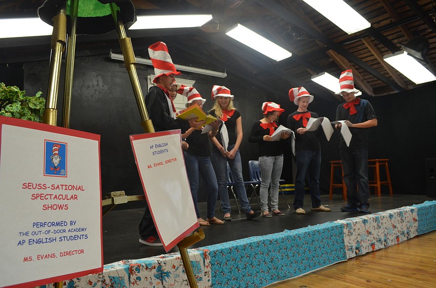 AP English students from Out of Door Academy High School read Dr. Seuss stories for younger children.