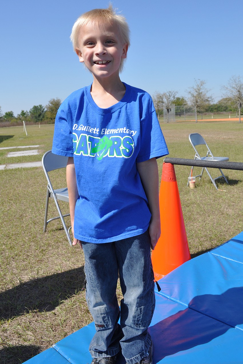 Jake Sabine, 8, liked the obstacles along his walking route.