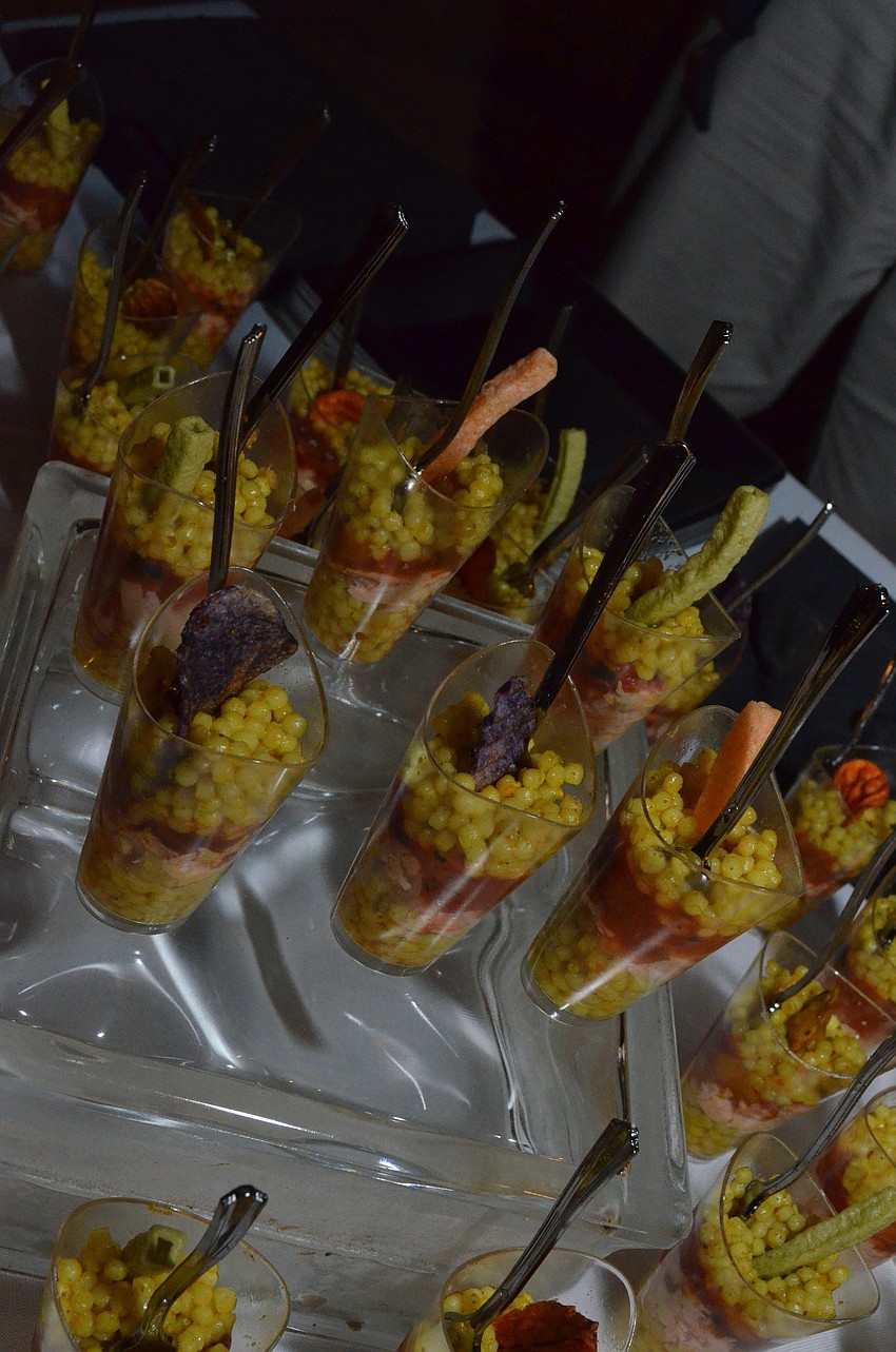 Israeli cous cous with salmon