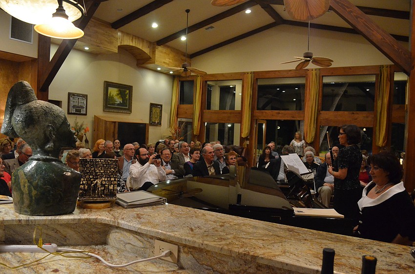 About 90 people watched the musicians perform.