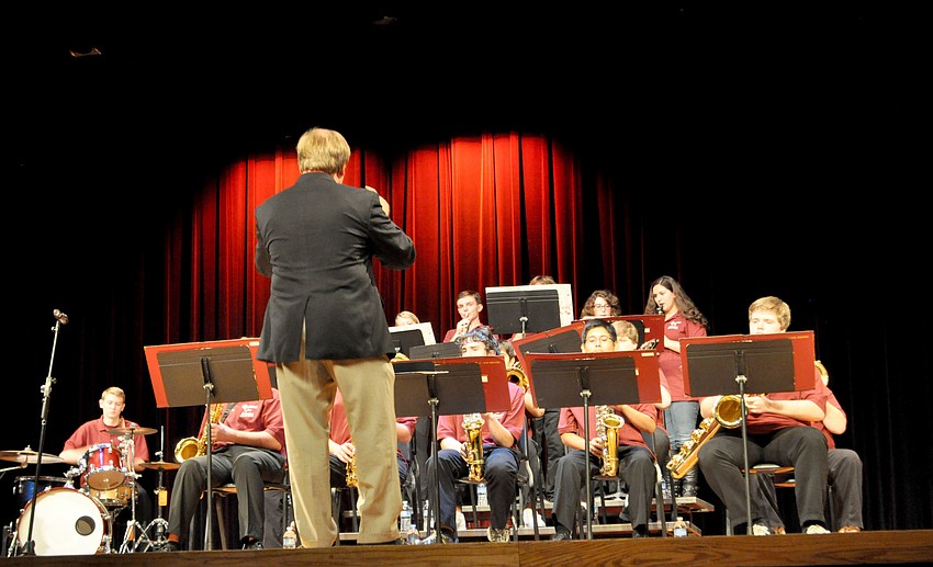 The Riverview High School Band performs.