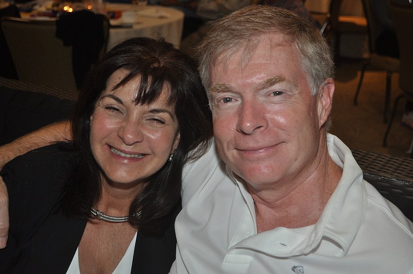 Tom and Debbie Thorsteinson at the Longboat Key Club Super Bowl party
