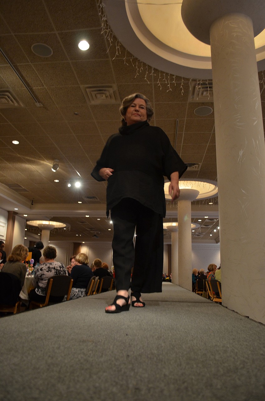 Dorothy Thompson models Carol Turner top and pants from Dilliardâ€™s.