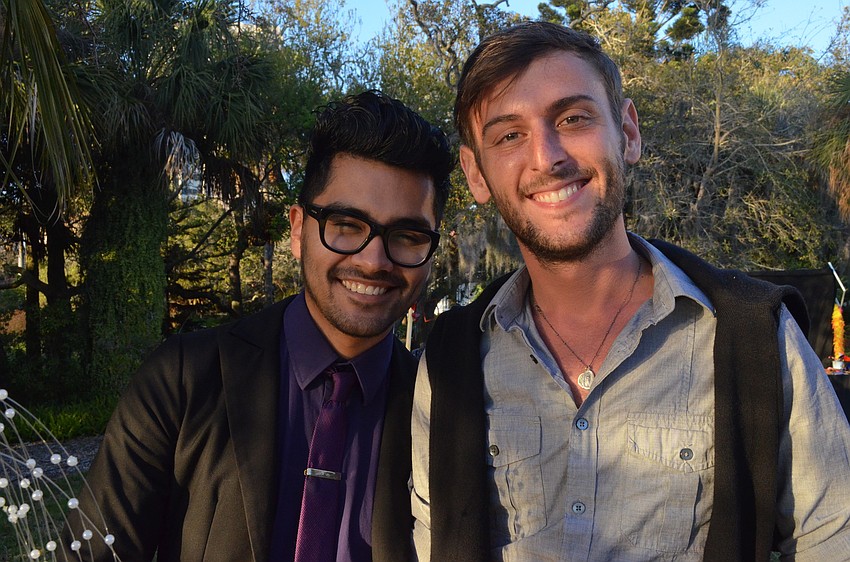 Louie Zuniga designed the theme for the gala. He stands with his fiancÃ© Brian Lee.