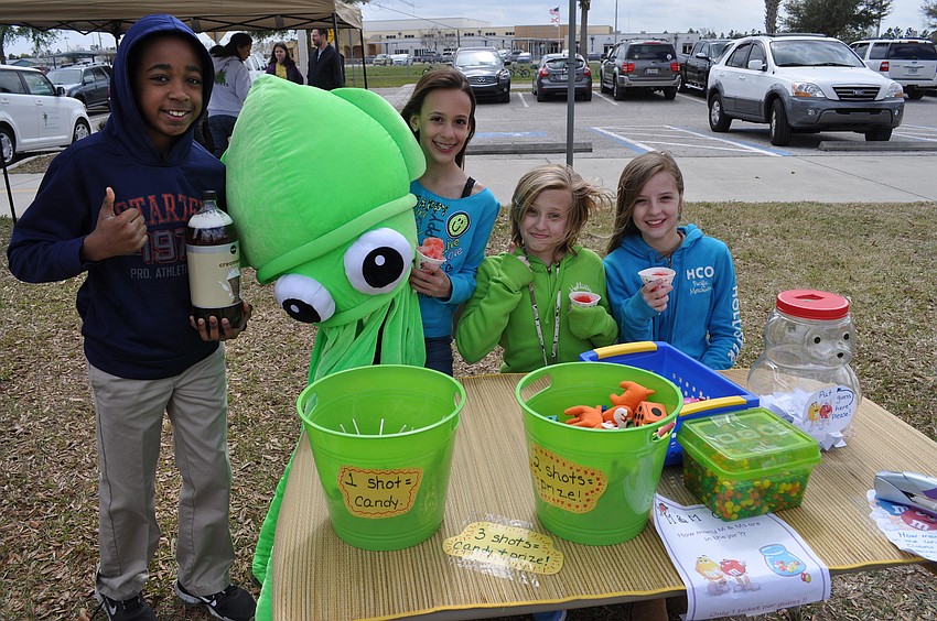 Jimmy Viard, Ava Vandroff, Megan Peters and Skylar Homan ran a game called Marshmallow Madness.