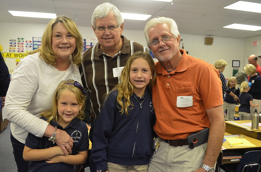 Grandparents Marylou and Dick Giffin and Dave Stutzman with their granddaughters Courtney and Mackenzie Stutzman