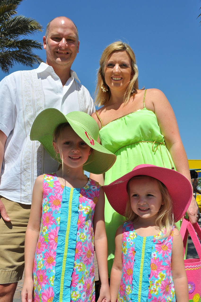 Joel and Kristen Oldham brought their daughters, Gracie Ann, left, and Emma, right.
