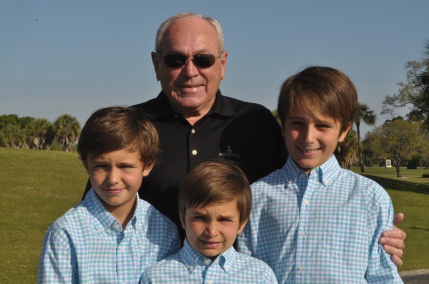 Russ Gervais with Jack, 9, Quinn, 7, and Will Pappendick, 11