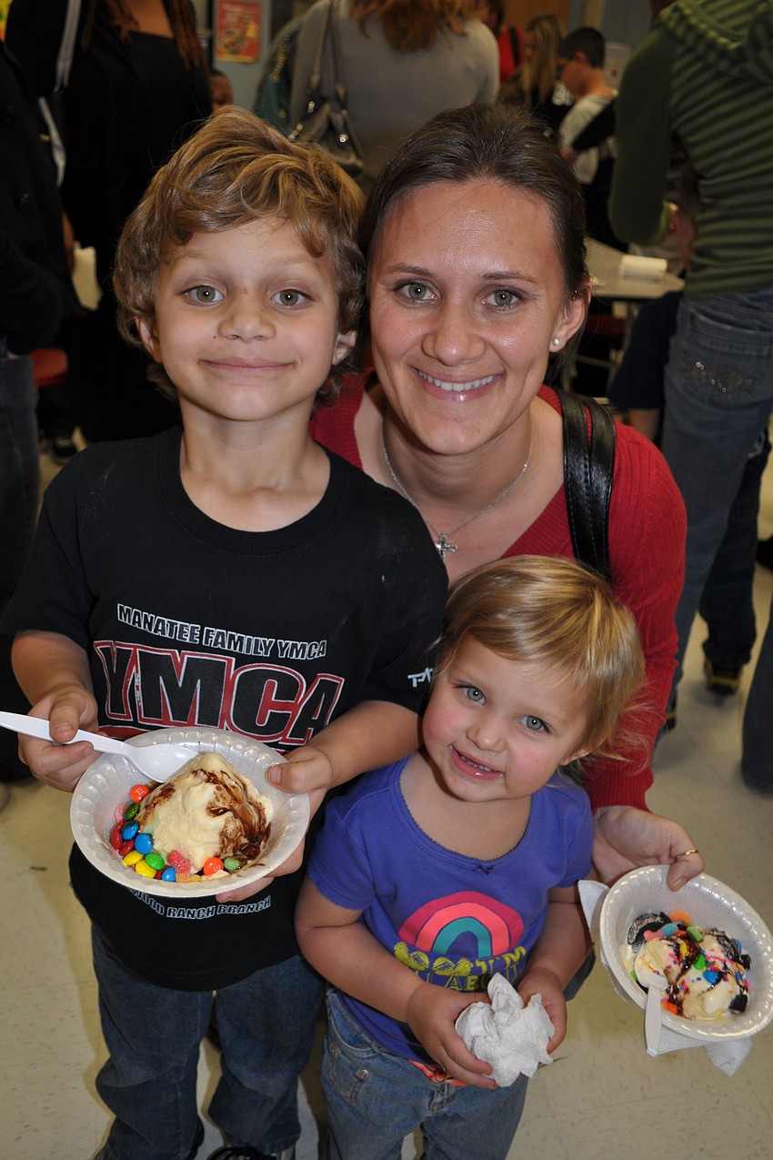 Amanda Hirst brought her children, Clayton and Payton, and son Jordan, not pictured.