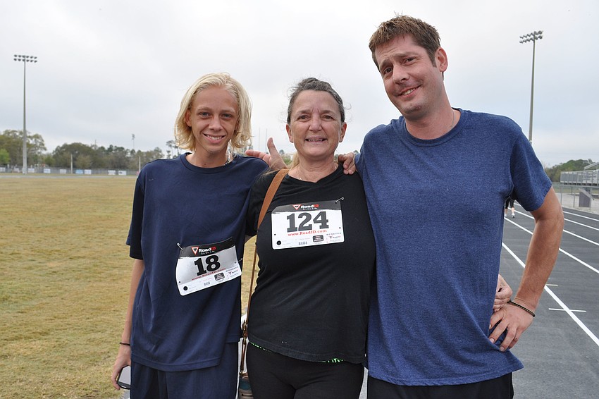 Brandon Piwowarski ran alongside his relatives Liz Sullivan and George Flanjack.