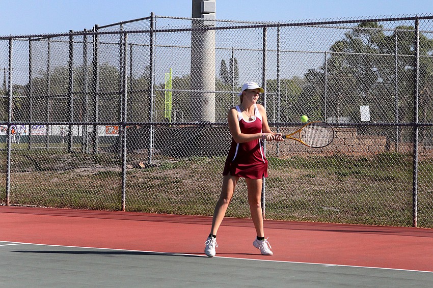 Riverviewâ€™s Noelle Kough gets ready to hit a backhand.