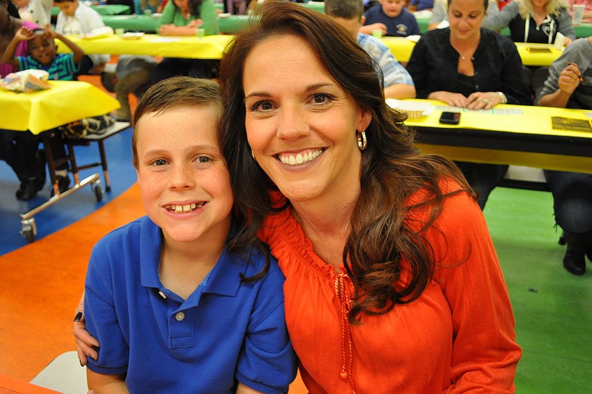 Fifth-grader Trey Carroll and his mom, Paula, both were eager to win.